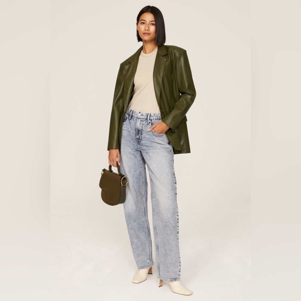 Blank NYC Olive Green Vegan Leather blazer Size: M